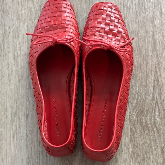 EUC Freda Salvador Jada Square Toe Ballet Flats in Red Size 10 - Picture 12 of 16